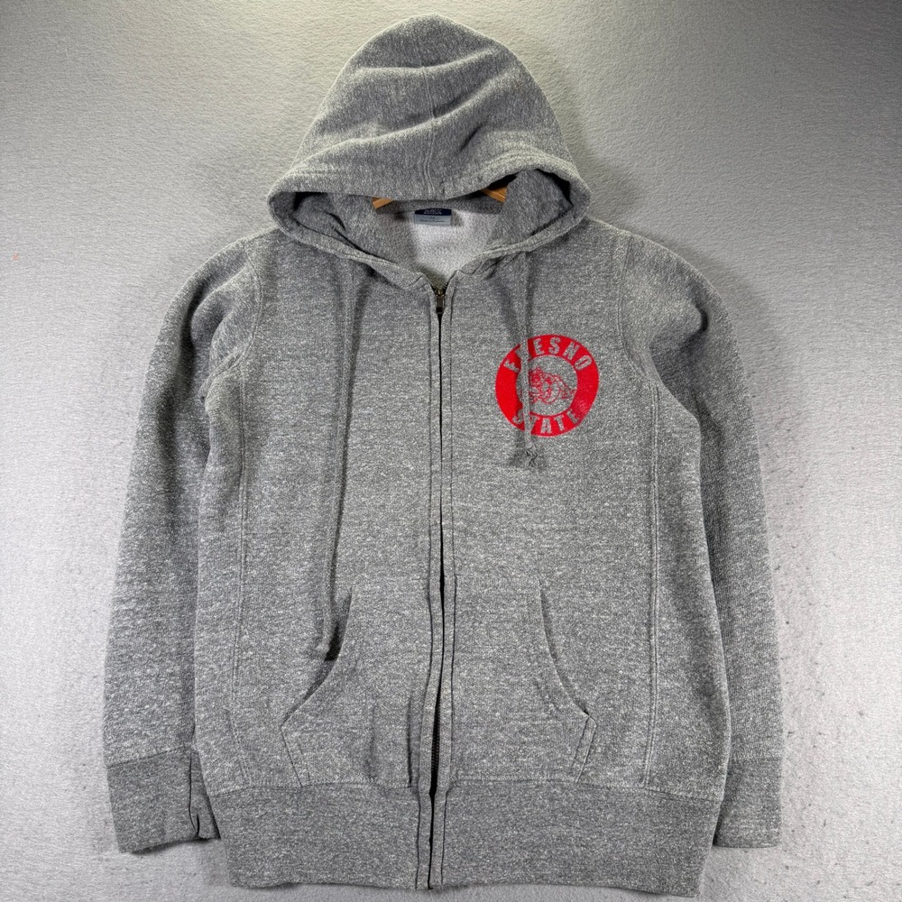Fresno State Full Zip‎ Hoodie Sweatshirt Women's Medium Gray Red Logo MV Sport